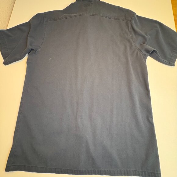 Carhartt Workwear Button Up Shirt Mens Large Blue Short Sleeve Flawed - Picture 3 of 8